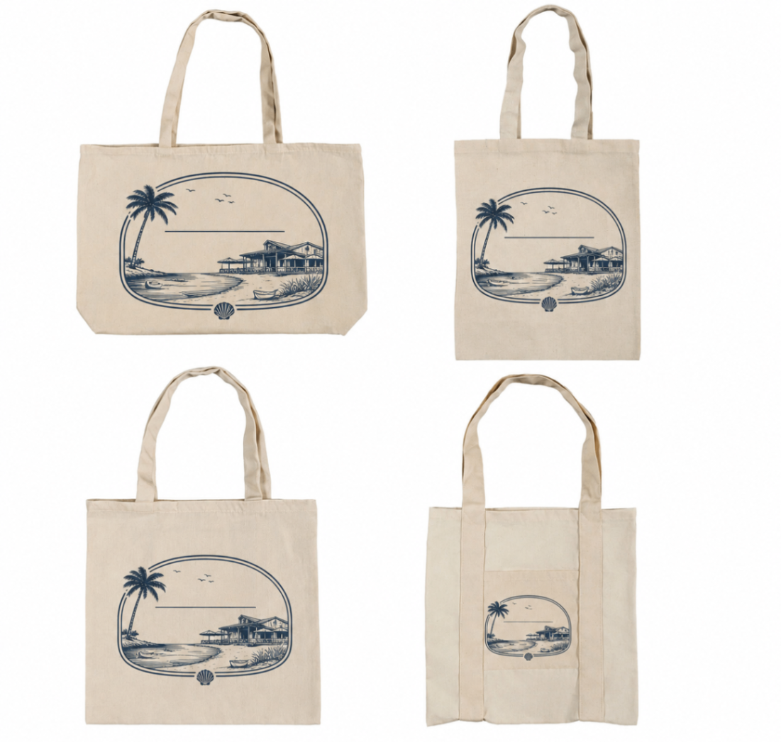 Custom branded tote bag and accessories product mockup